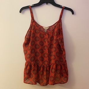 Arizona Jean Co. Colorful Flowy Tank Top w Buttons